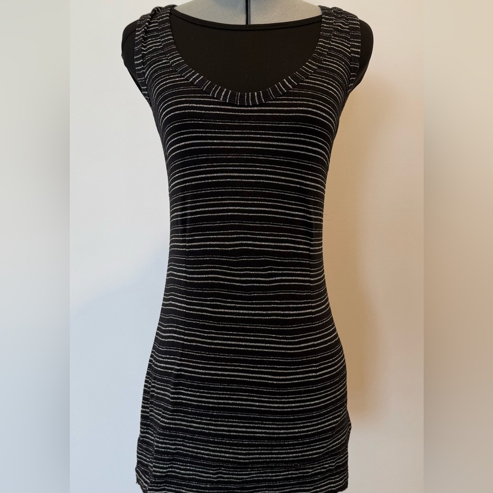 Dolce & Gabbana Black and Silver Striped Tank Top